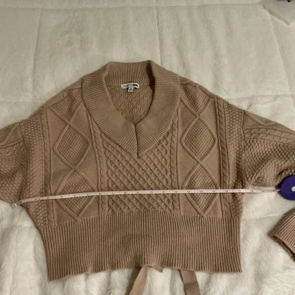 Fashion Nova Women's Pink Cable Knit Sweater - Picture 4 of 6